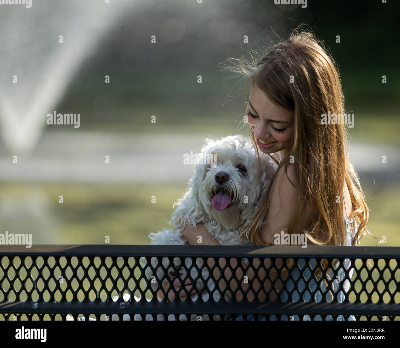 Teenage girl and her pet dog Stock Photo - Alamy