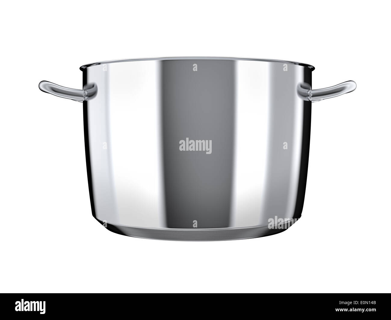 Stainless steel pan without lid isolated on white background Stock