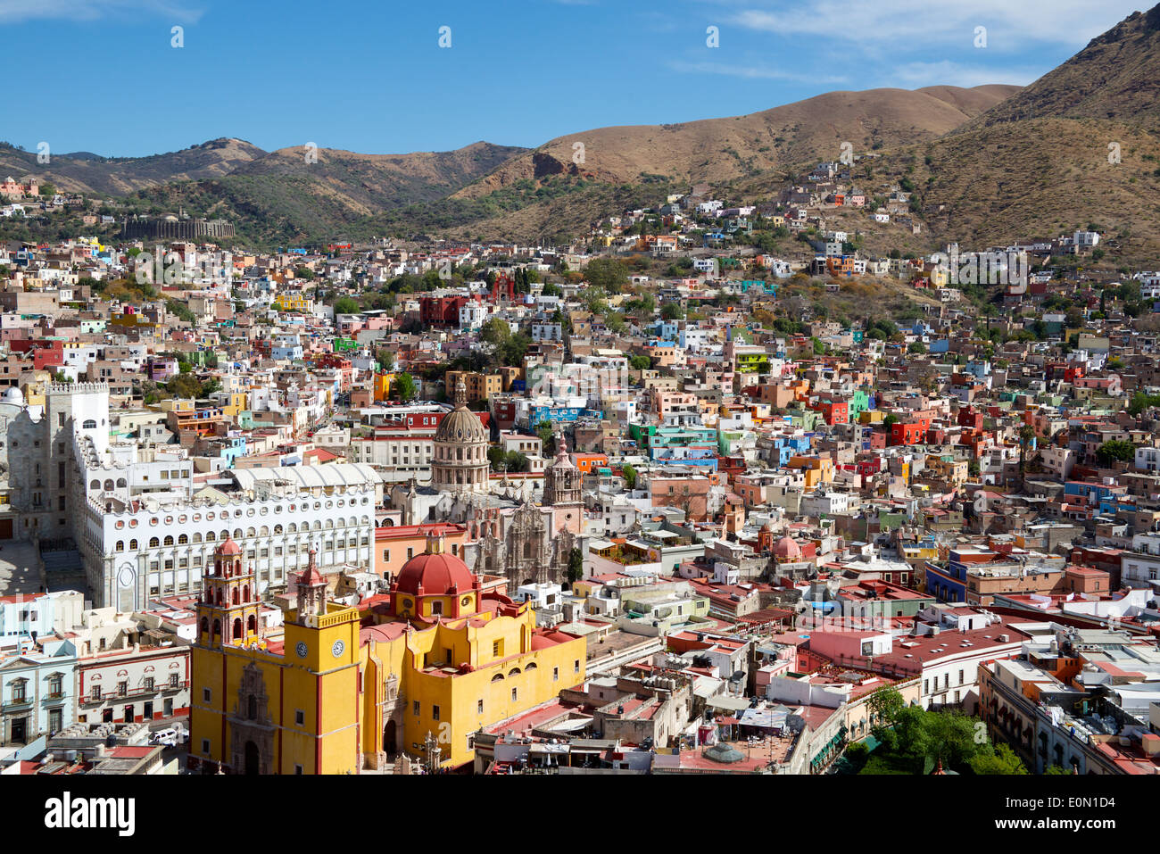 Panoramic view from Pipla Monument Guanajuato Mexico Stock Photo