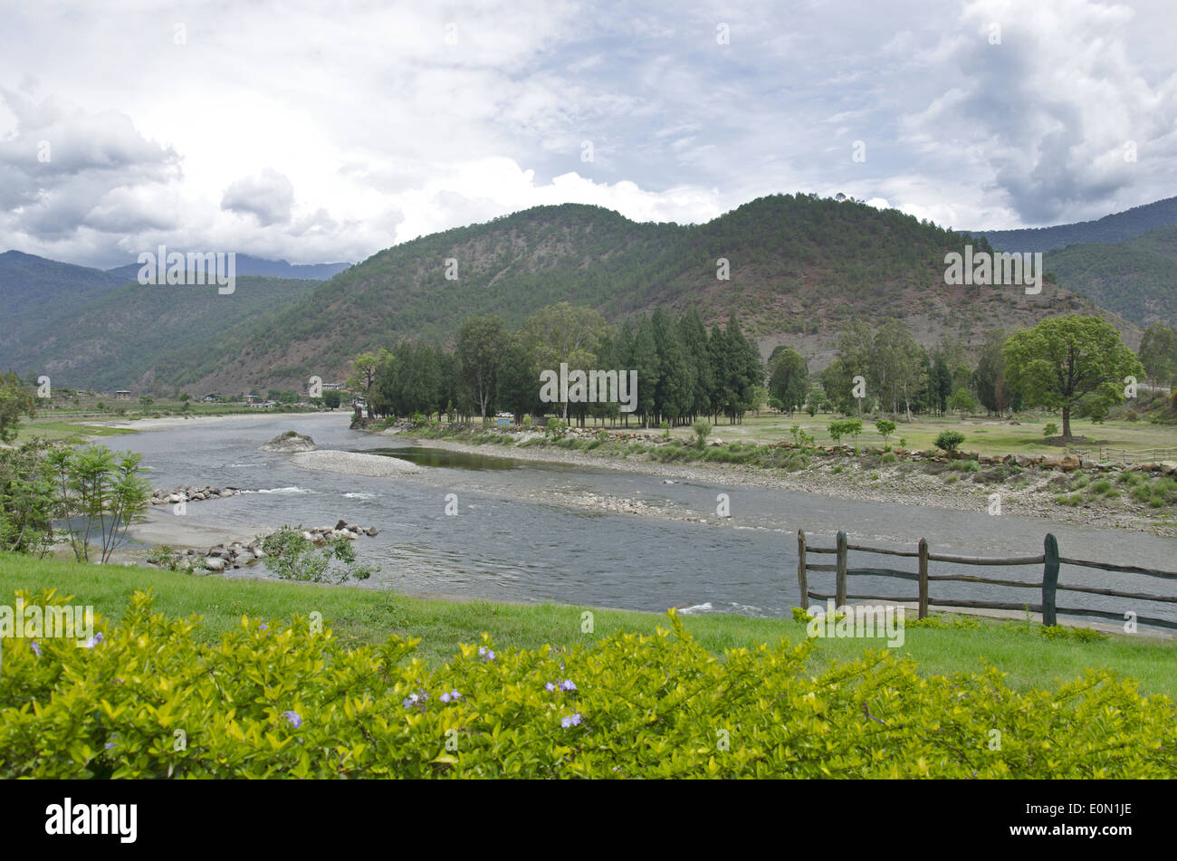 Scenic landscpe, Punakha valley, Punakha, Bhutan Stock Photo