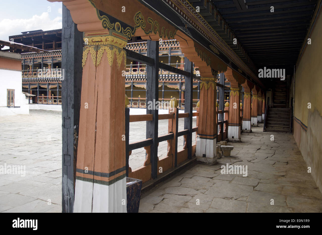 Paro Inside Inside view of Rinpung Dzong, Drukpa Kagyu Buddhist monastery, Paro ...