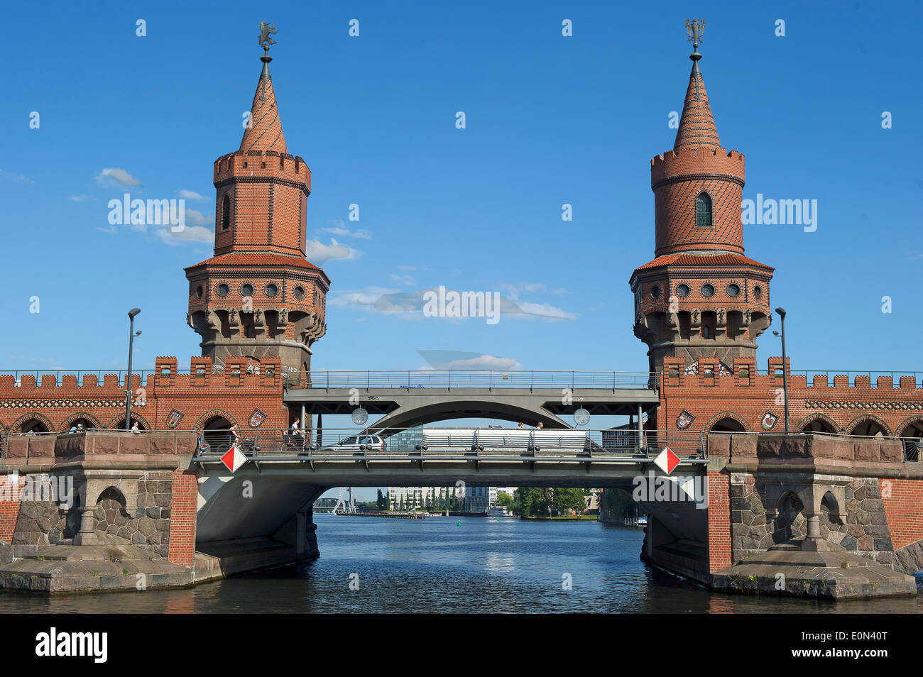 Oberbaumbrücke,Berlin,Hauptstadt,Spree,Fluss,River, Stock Photo