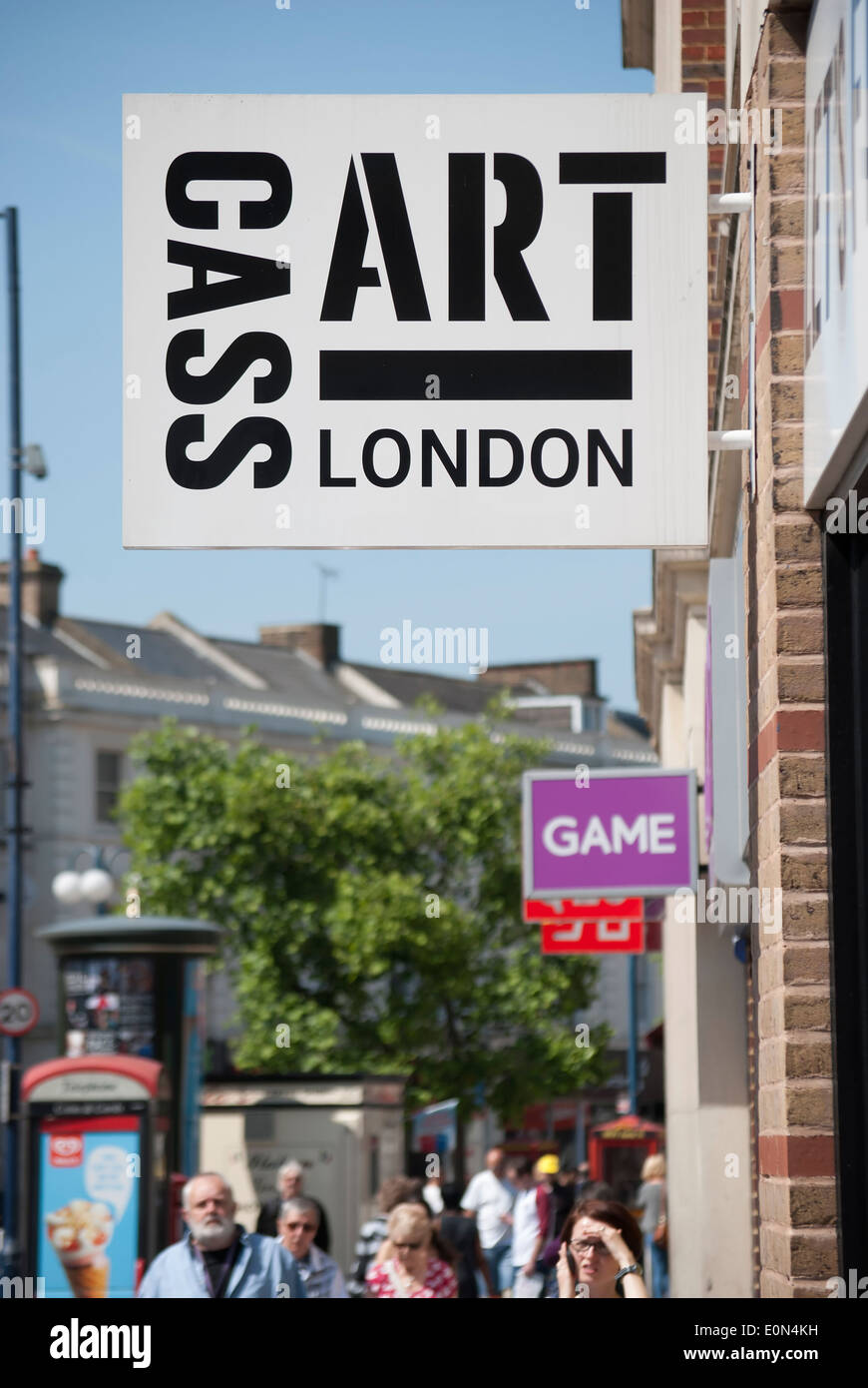 sign for cass art london, at a branch of the art shops chain in