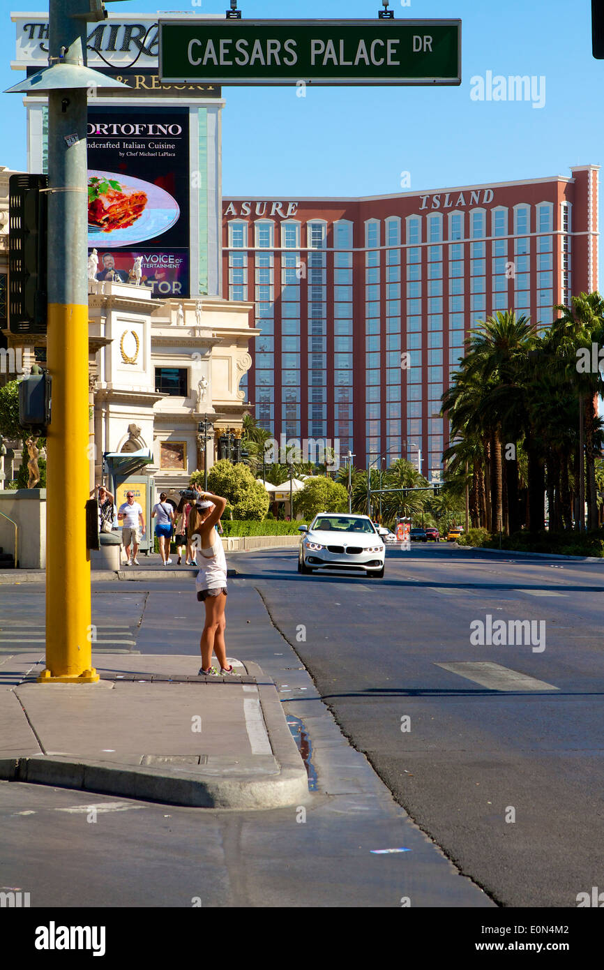 Treasure Island hotel on Las Vegas Boulevard (The Strip) Stock Photo
