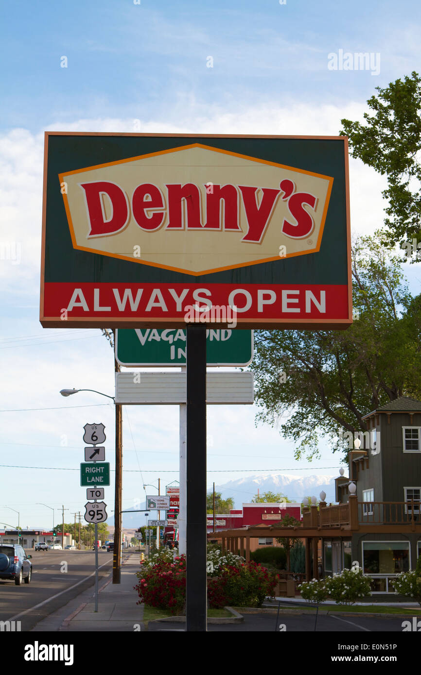 Denny's diner restaurant on highway 395 in Bishop California Stock Photo