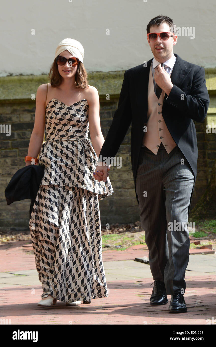 London, UK. 16th May, 2014. Guests attends Poppy Delevingne and James Cook wedding at St Paul's Church Knightsbridge in London. Photo by See Li/Alamy Live News Stock Photo