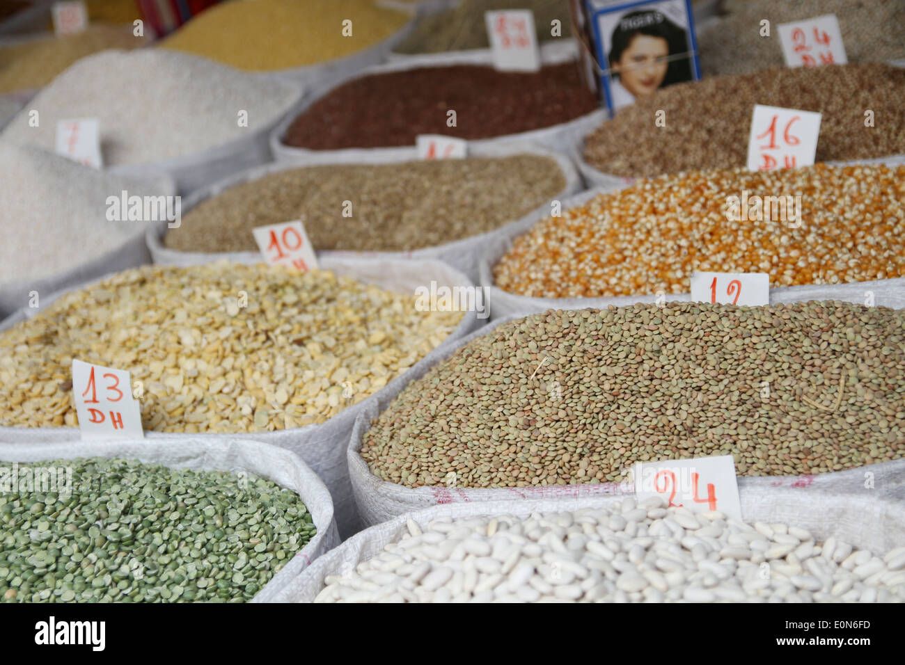 Spices for sale in Chefchaouen, Morocco Stock Photo