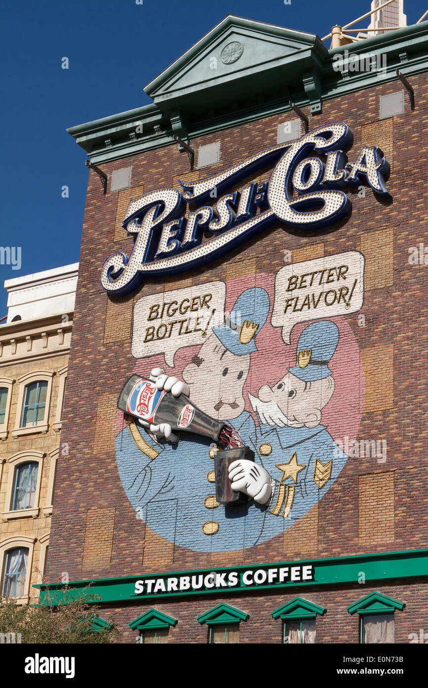 Pepsi Cola sign at New York New York, Las Vegas Nevada Stock Photo