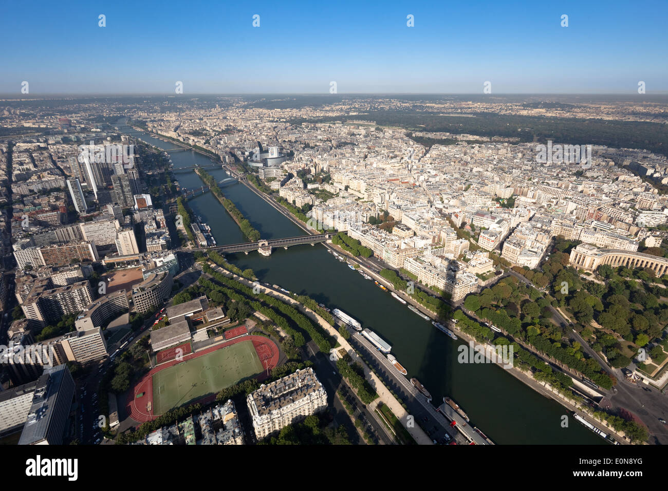 Aussicht vom Eiffelturm, Frankreich - Vista from Eiffel Tower, France, Paris Stock Photo