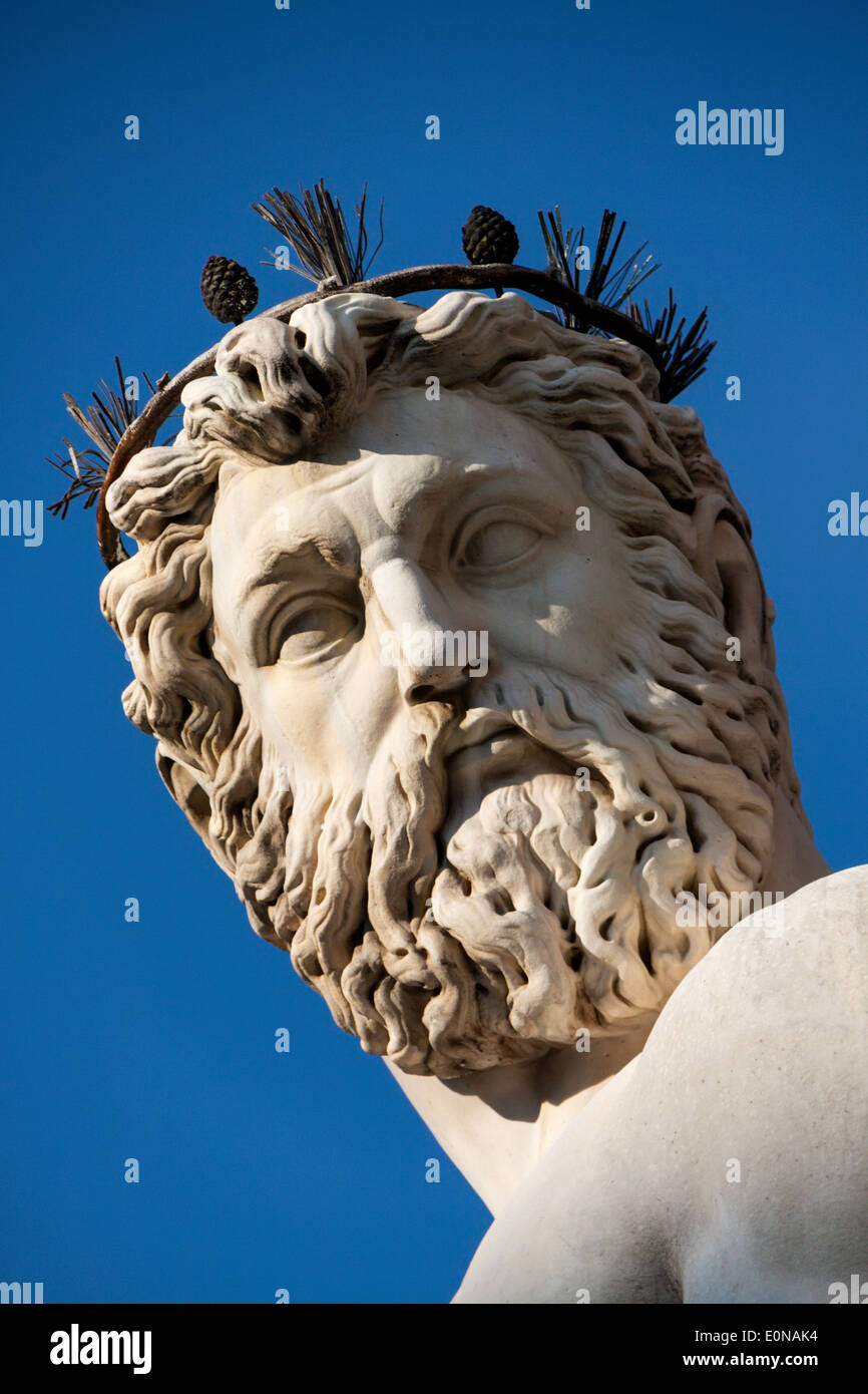 Fountain of Neptune by Bartolomeo Ammannati Piazza della Signoria Florence  Italy Stock Photo