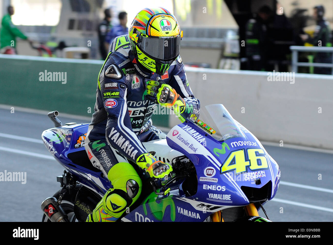 Valentino Rossi (Movistar Yamaha Team) in action during the practice  sessions at Bugatti circuit in Le Mans Stock Photo - Alamy