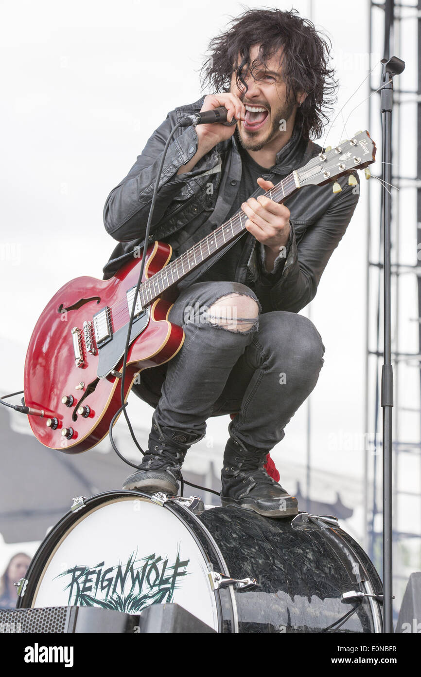 Columbus, Ohio, USA. 16th May, 2014. Guitarist and vocalist JORDAN COOK of  Reignwolf performs live at Rock on the Range music festival. Credit: Daniel  DeSlover/ZUMAPRESS.com/Alamy Live News Stock Photo - Alamy