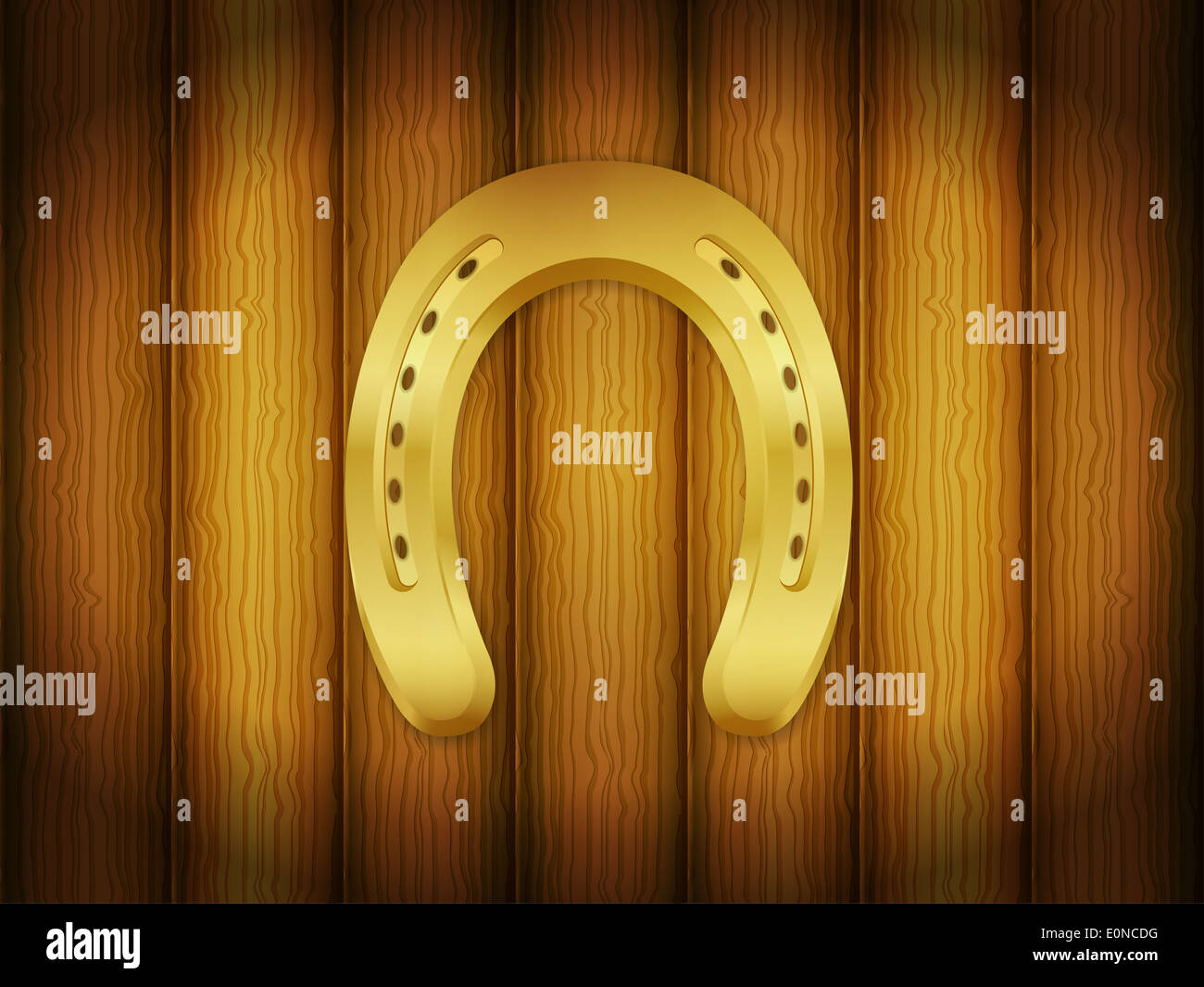 Horseshoe on wooden background. Vector illustration Stock Photo - Alamy