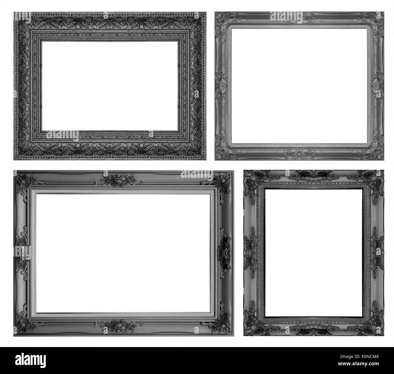 Black picture frame isolated on white background Stock Photo - Alamy