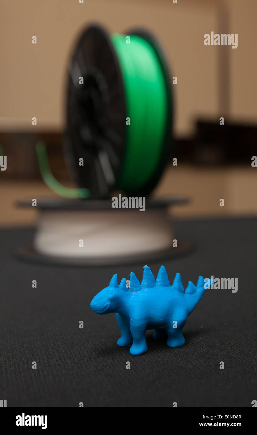 Small plastic toys produced by a 3D printer Stock Photo