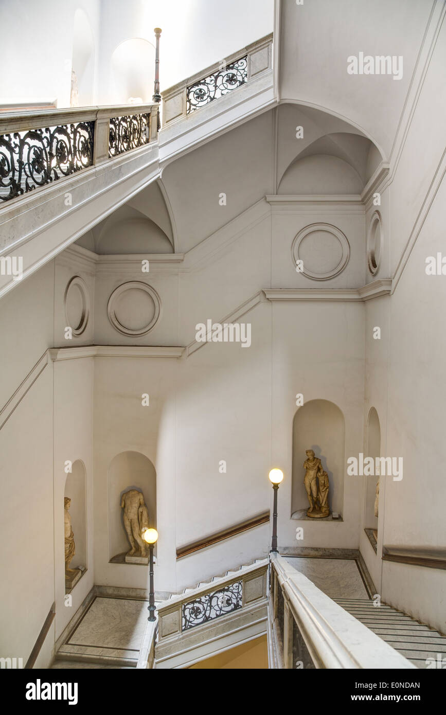 staircase, Palazzo Massimo alle Terme, Rome, Italy Stock Photo
