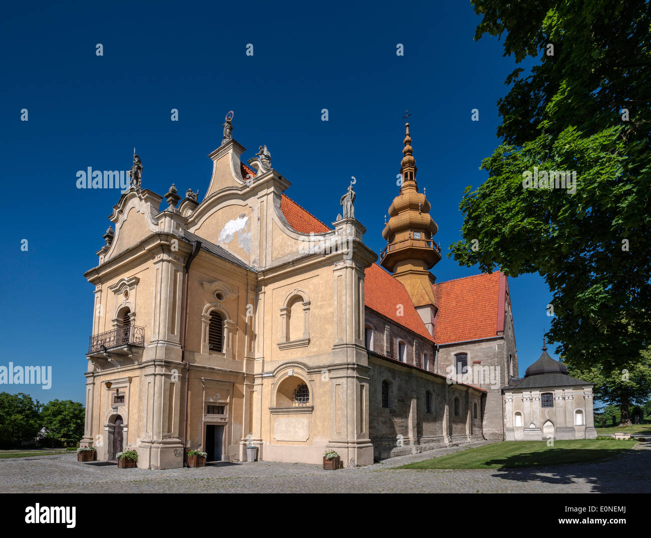 Cistercian Church of St Florian, 13th century, rebuilt in 15th and 18th centuries, village of Koprzywnica, Malopolska, Poland Stock Photo