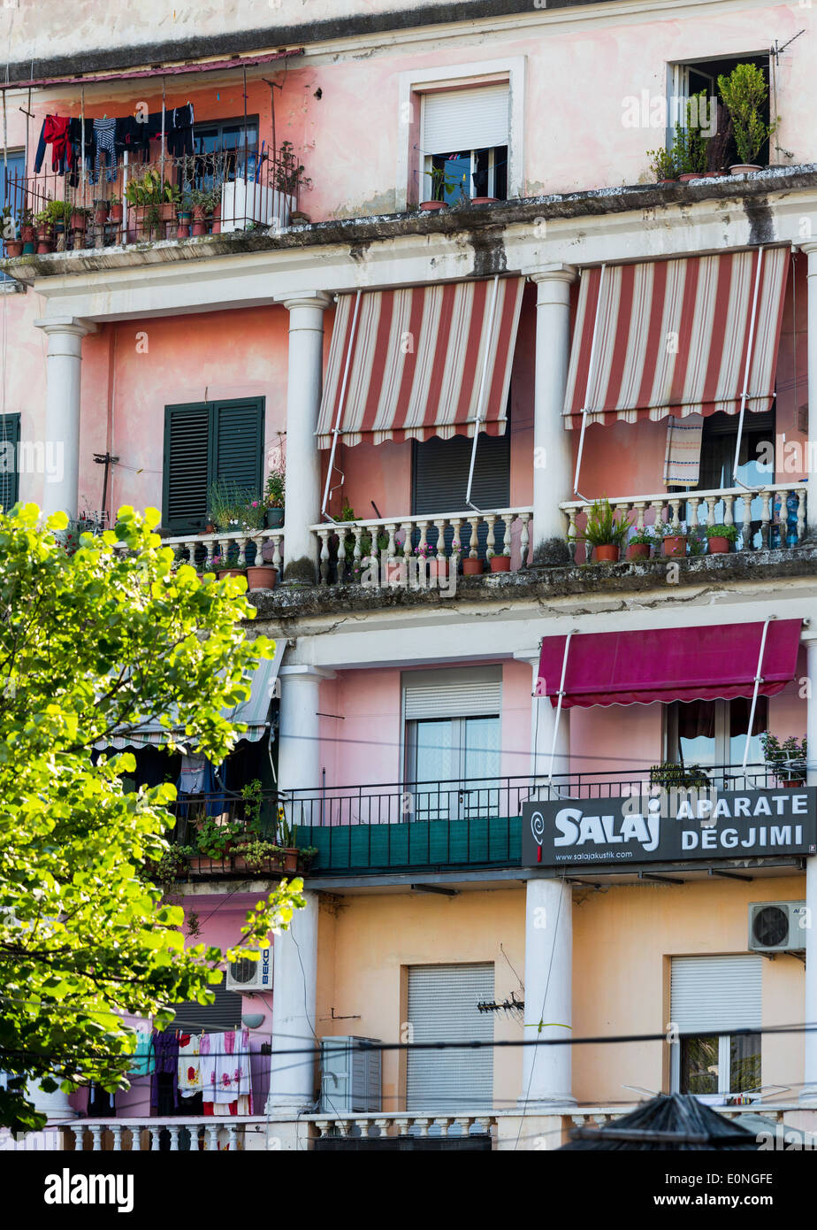 apartment block, Tirana, Albania Stock Photo