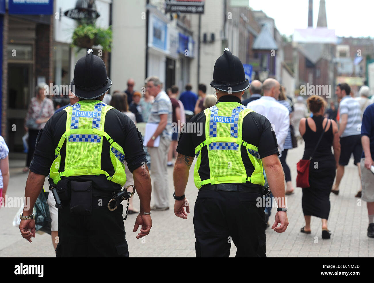 Police Officers Patrol The Streets Britain UK Stock Photo Alamy