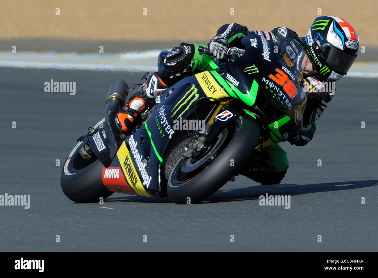 Le Mans, France. 17th May, 2014. MotoGP Monster Energy Grand Prix de France,  Qualifying sessions. Bradley Smith (Monster Yamaha tech 3) during the  qualifying sessions at Bugatti circuit in Le Mans Credit:
