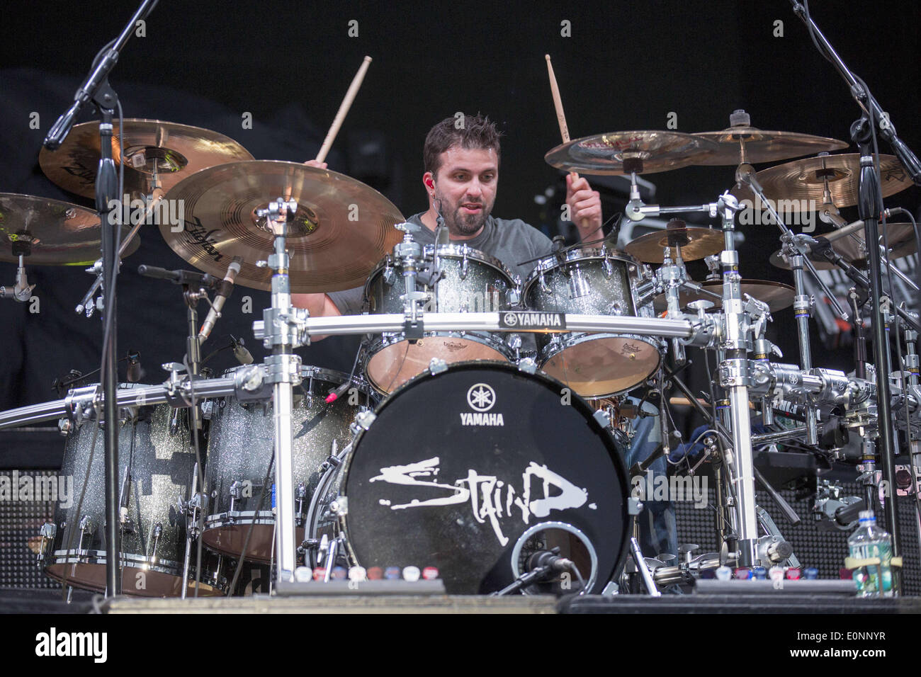 Columbus, Ohio, USA. 16th May, 2014. Drummer SAL GIANCARELLI of Staind ...