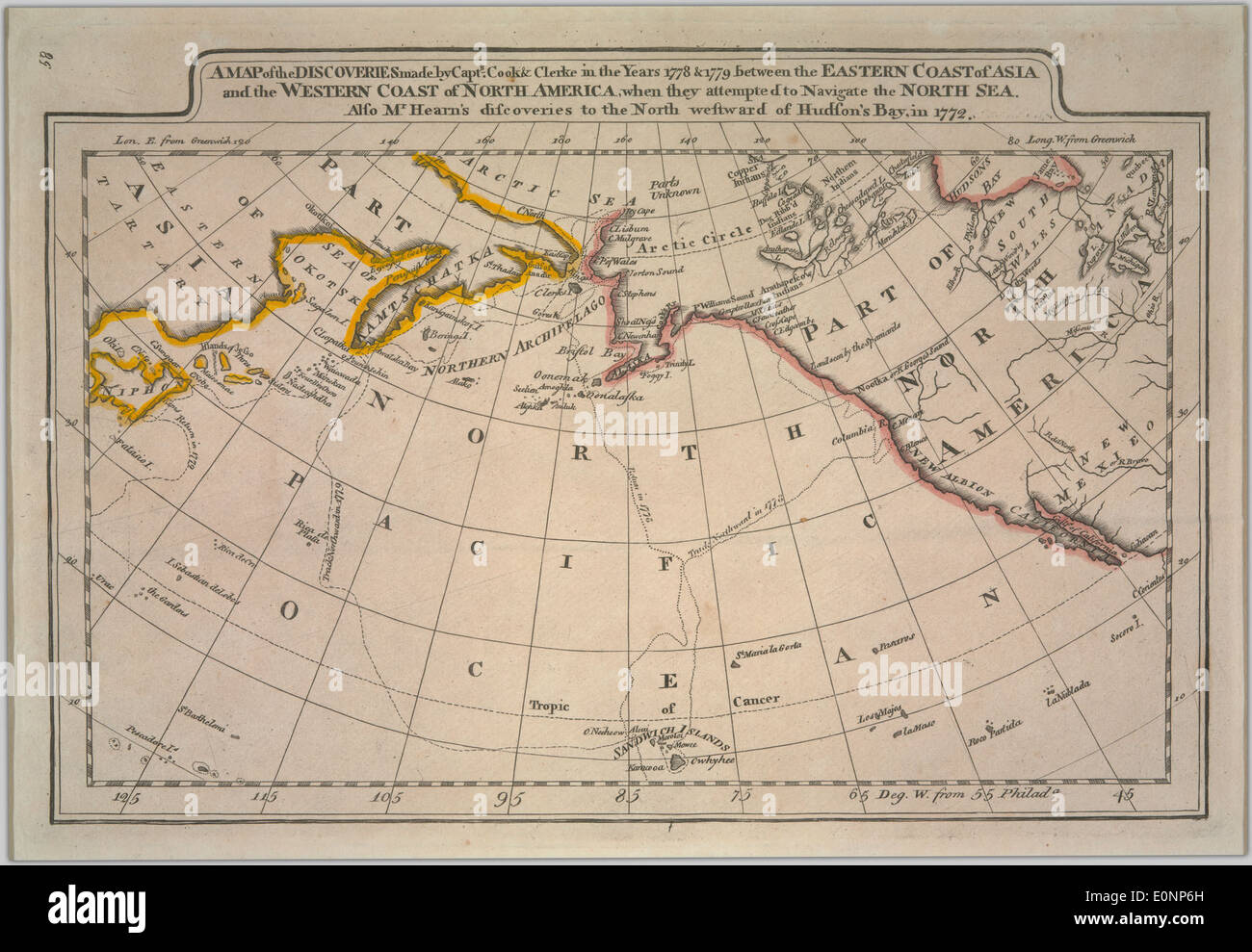 A historical map illustrating the discoveries made by Captains Cook and ...