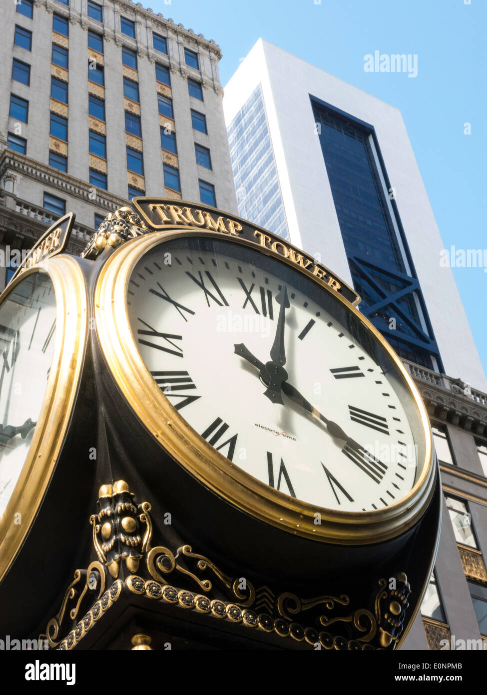 Sidewalk Clock, Fifth Avenue, NYC Stock Photo