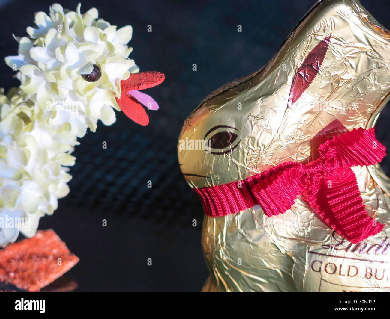 Traditional Easter Decorations, Lindt Chocolate FoilWrapped Bunny and