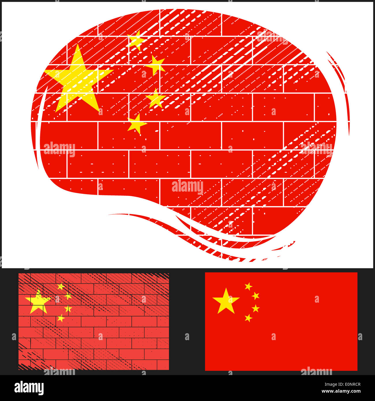 Scratched flag of China Stock Photo