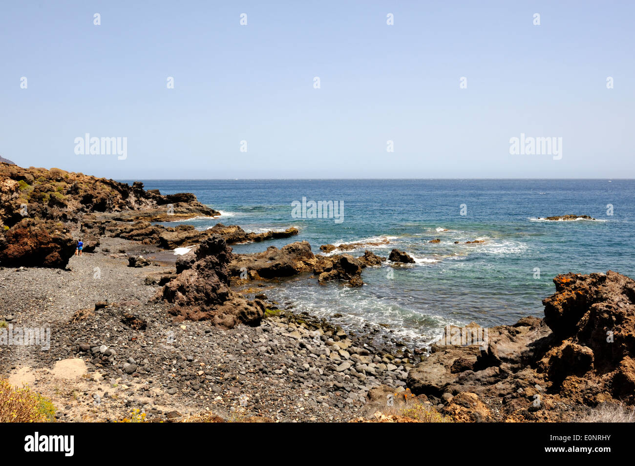 Rocky shore of Los Abrigos in south Tenerife municipality of San Miguel de Abona Stock Photo