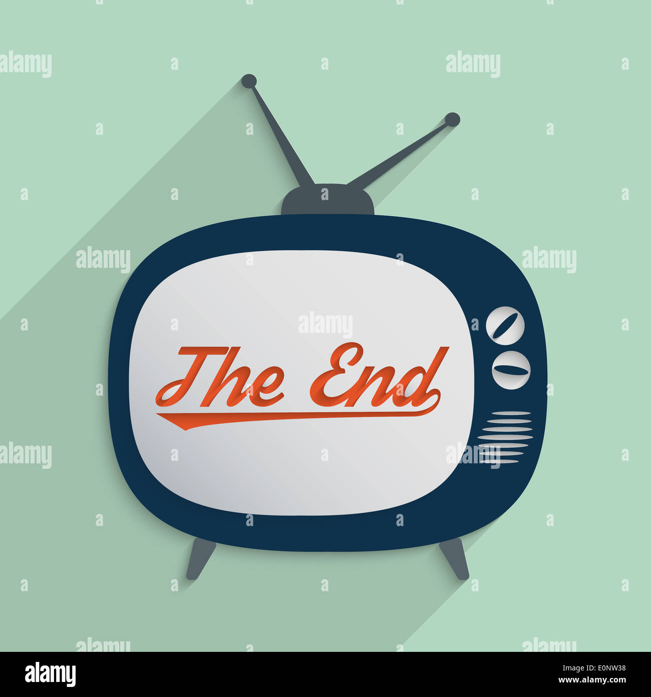 Concept for everything has an ending, arts, and entertainment industry. Flat design illustration. Stock Photo