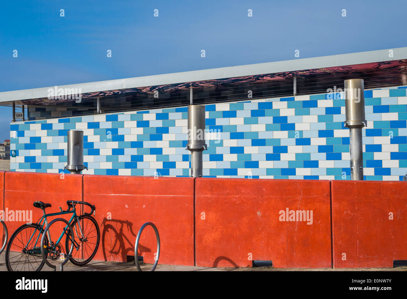 Colorful public restroom at Ocean Beach. San Diego, California, United States. Stock Photo