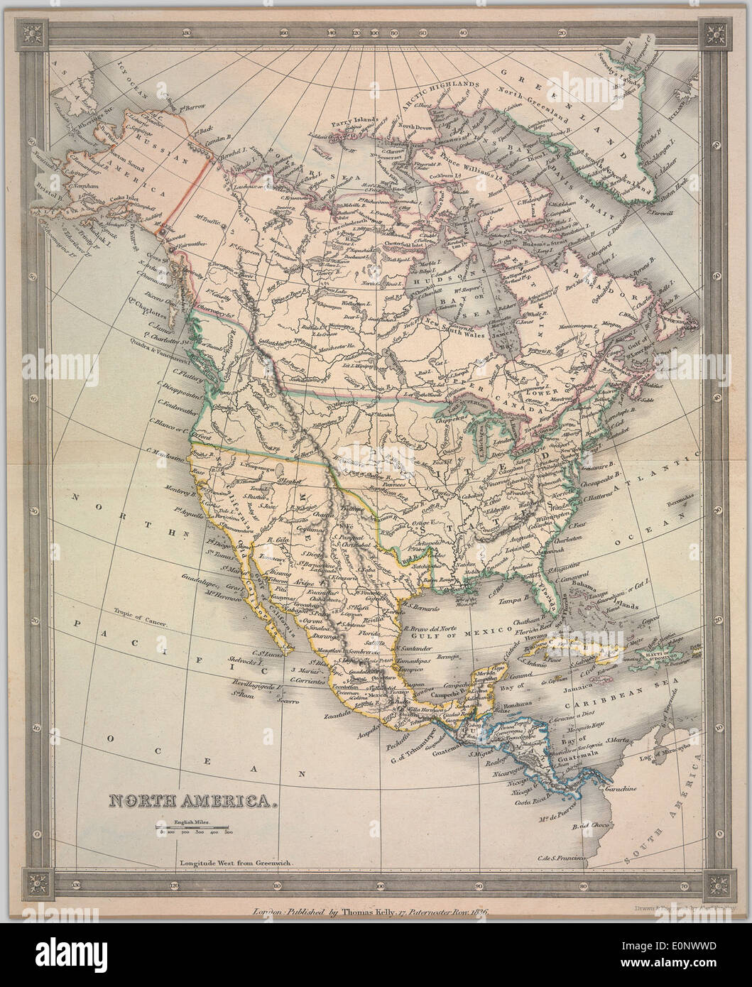 Rivers Of North America Map Of North America Showing Rivers Major Settlements And Other Landmarks E0NWWD