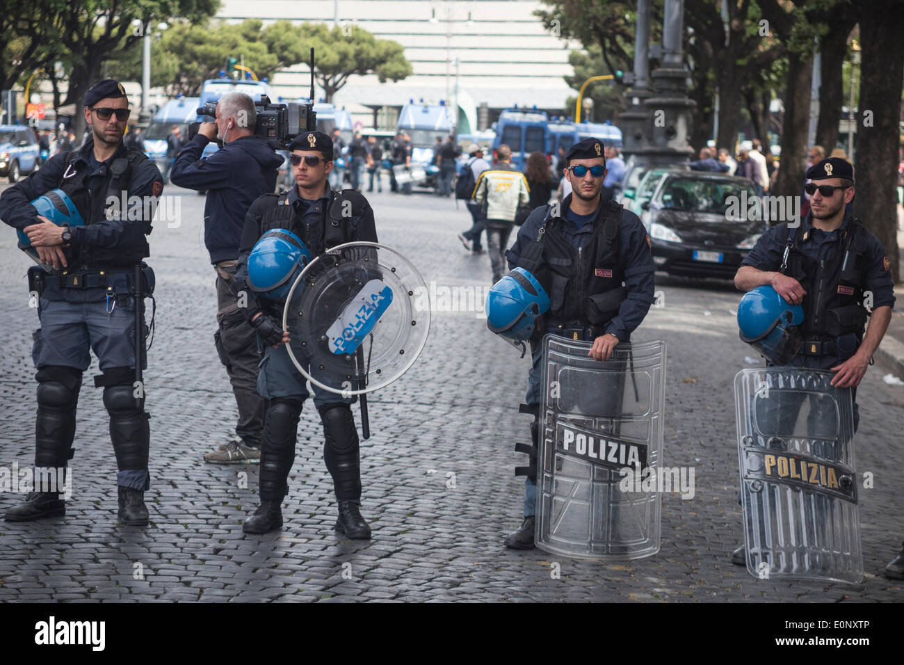 Rome, Italy, 17th May, 2014. Demonstration in Rome against austerity and public assets privatisation Credit:  Francesco Gustincich/Alamy Live News Stock Photo