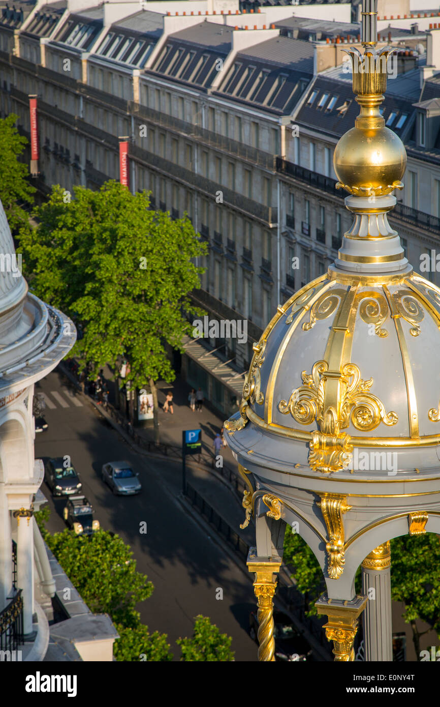 View of Boulevard Haussman from the top of Printemps Department Store, Paris France Stock Photo