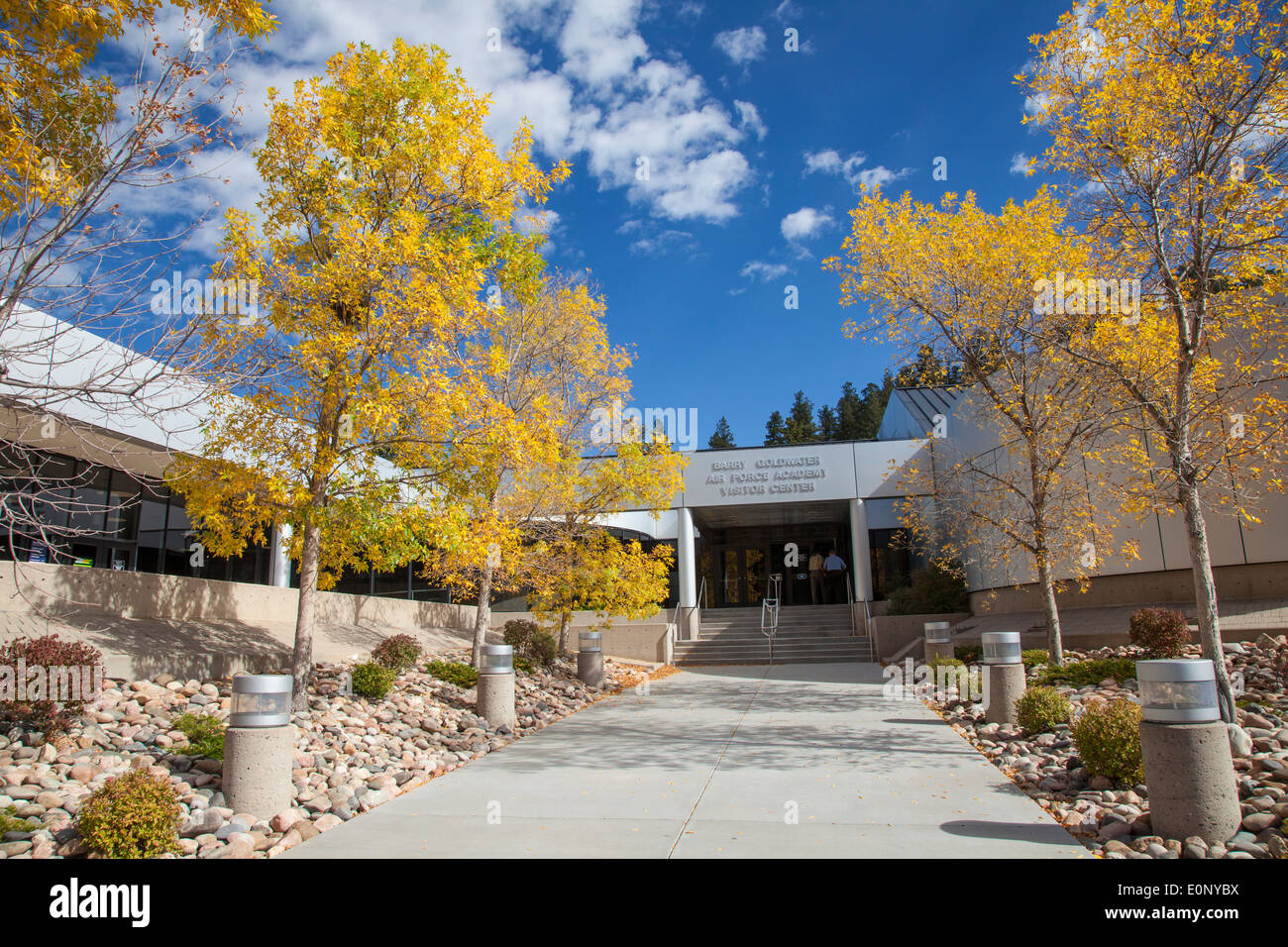 Barry Goldwater Air Force Academy Visitor Center at Colorado Springs, Colorado. Stock Photo