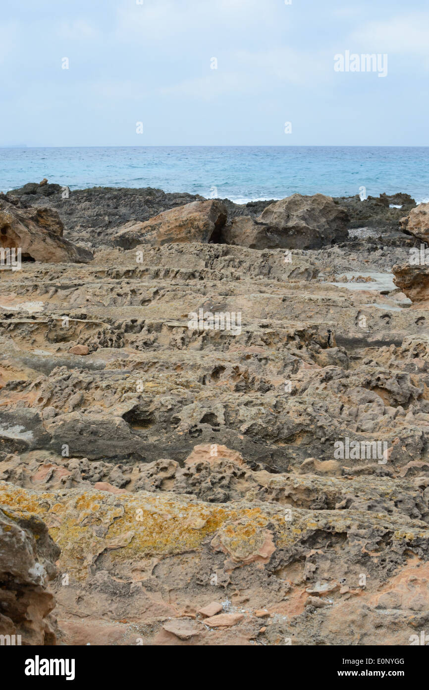 Harsh, rocky ground ribbed effect through salt erosion processes ...