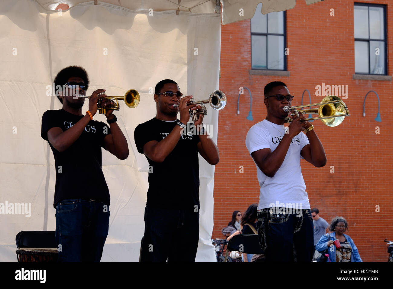 Denver Colorado USA – 17 May 2014 The Black Sunz perform at the 17th Annual Five Points Jazz Festival.  The festival  celebrates the history of Denver’s Five Points Neighborhood once known as the Harlem of the West. Credit:  Ed Endicott/Alamy Live News Stock Photo