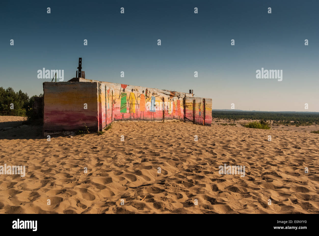 WW2 Bunker at Pustynia Bledowska (Bledow Desert), southern Poland Stock Photo