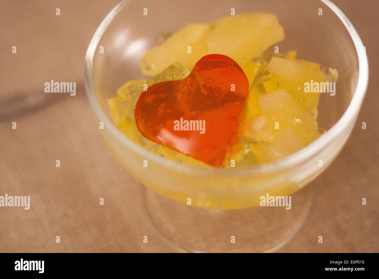 Red gelatin heart Stock Photo Alamy