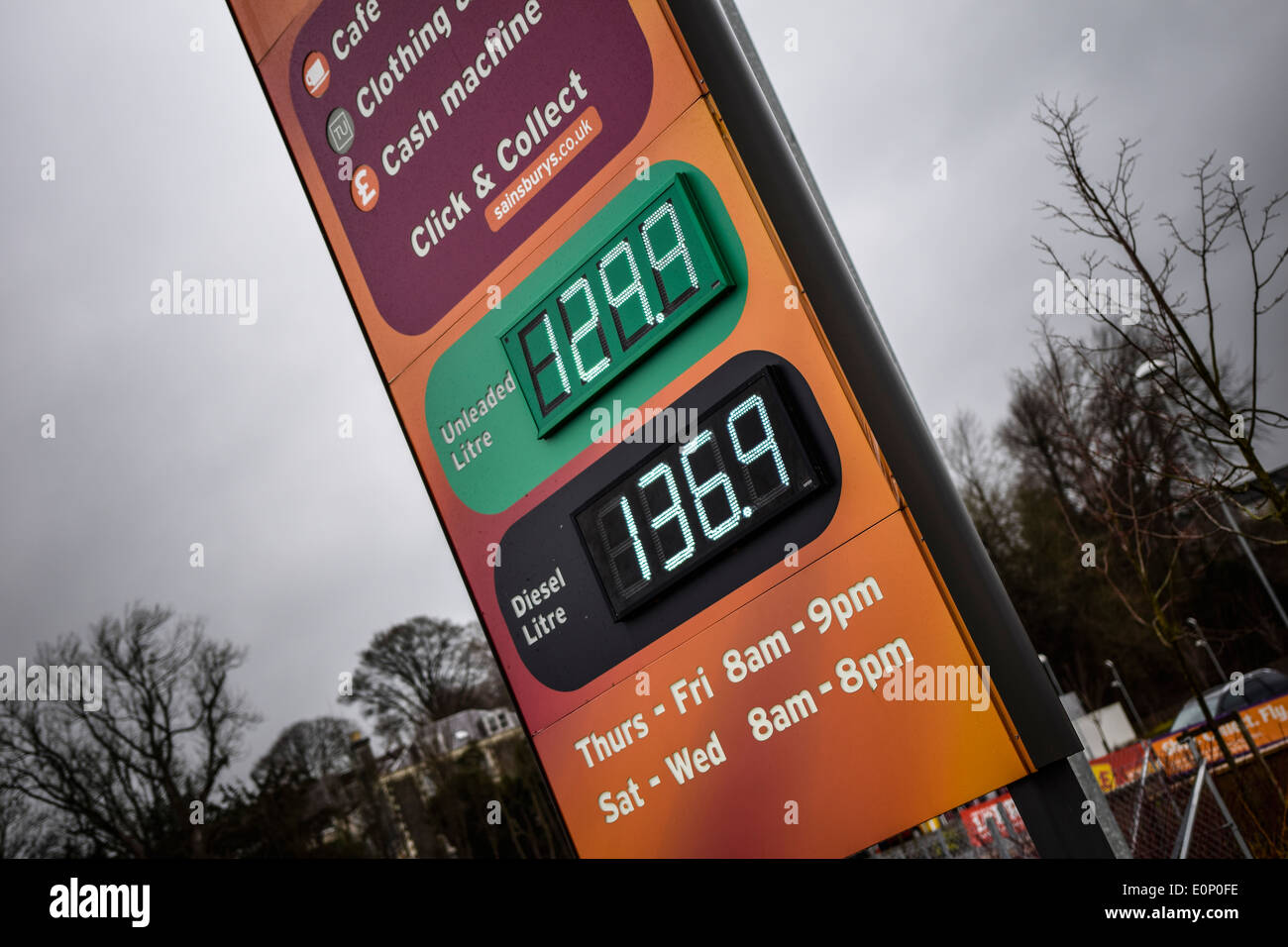 Sainsburys fuel pump prices hires stock photography and images Alamy
