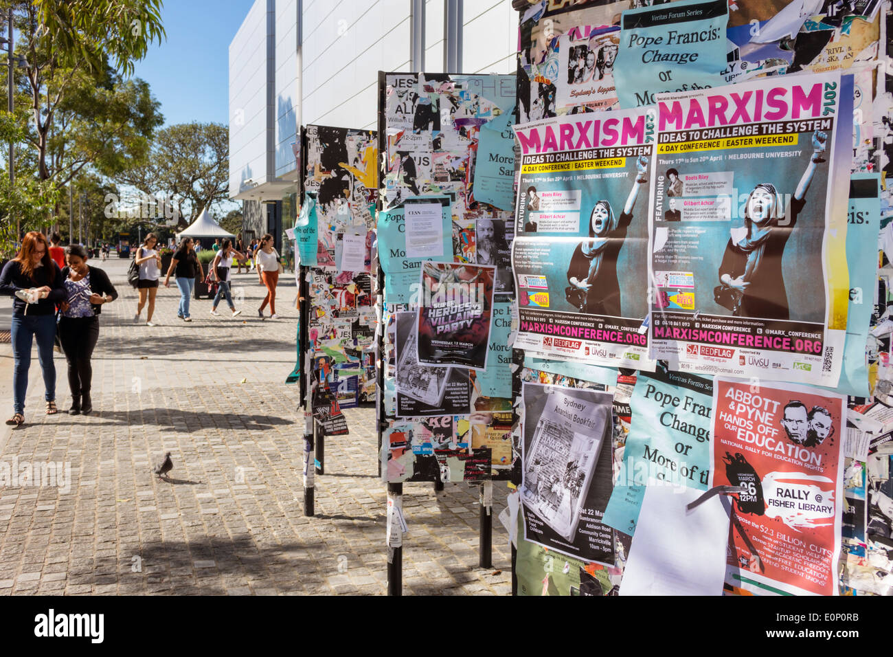 Sydney Australia,University of Sydney,education,campus,student students posters,bulletin board,Marxism,AU140310161 Stock Photo