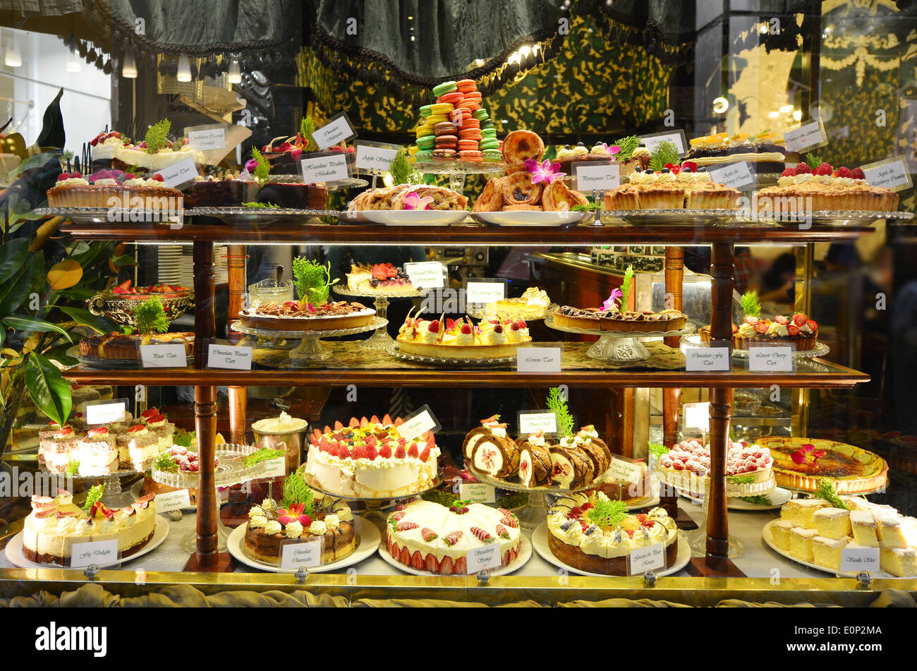 Variety Of Cakes Display High Resolution Stock Photography and Images