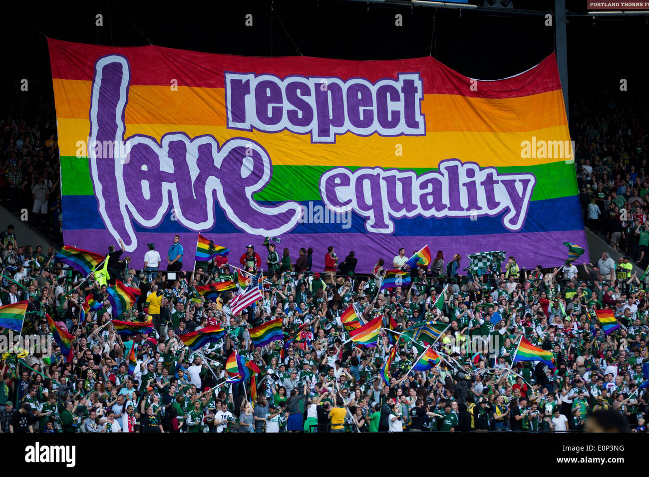 Portland, Oregon, USA. 17th May, 2014. The Timbers Army Tifo. 17th May ...