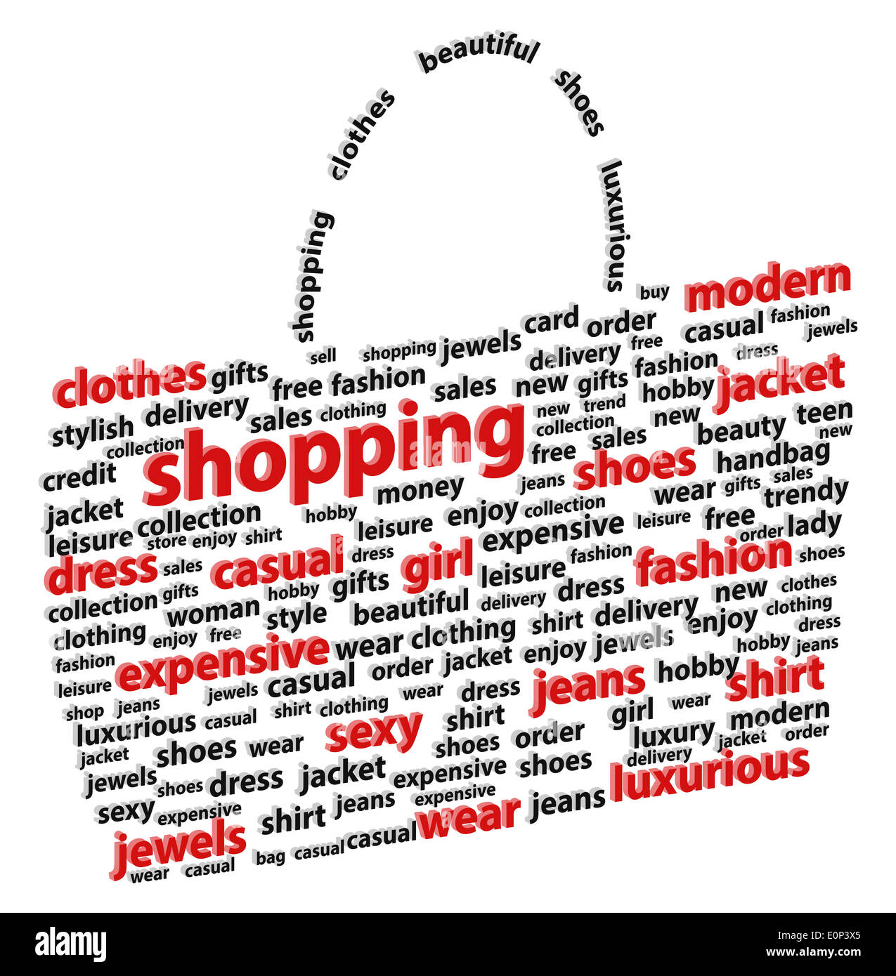 3D Shopping Bag Abstract Word Cloud Vector Illustration Stock Photo Alamy