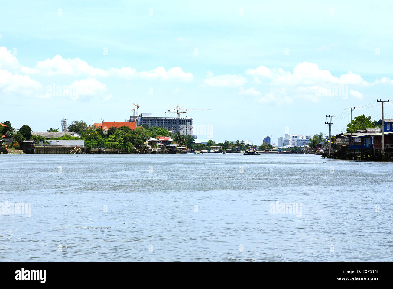 Chao Phraya River at Nonthaburi ,Thailand. Stock Photo