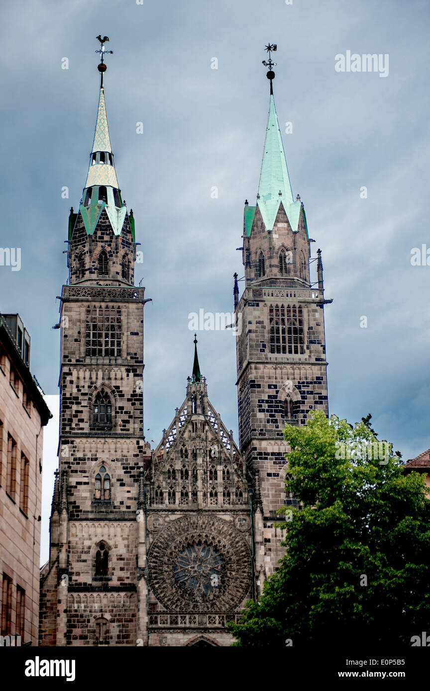 St. Lorenzkirche,Nürnberg,Gotik,gotisch, protestantisch,evangelisch,lutherisch,   Nuremberg, Germany, Bavaria, Urban Scene, Stock Photo