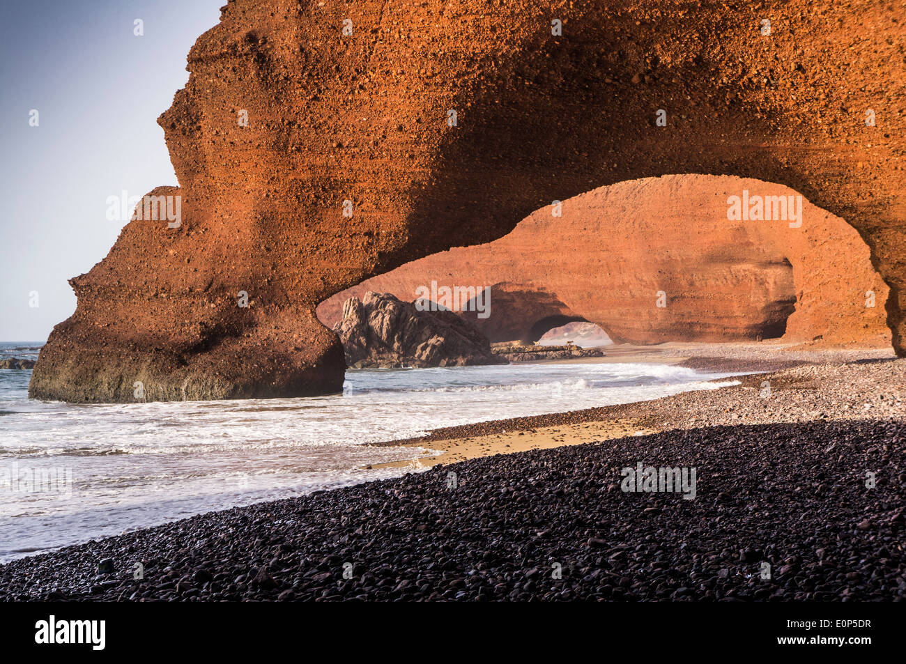 Red Arches On Atlantic Ocean Coast Legzira Beach Sidi Ifni
