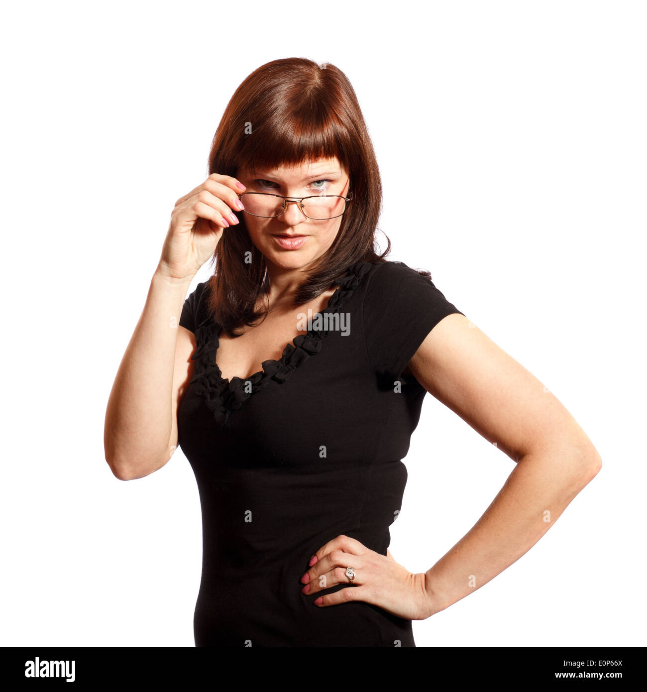 Serious female teacher glasses hi-res stock photography and images - Alamy