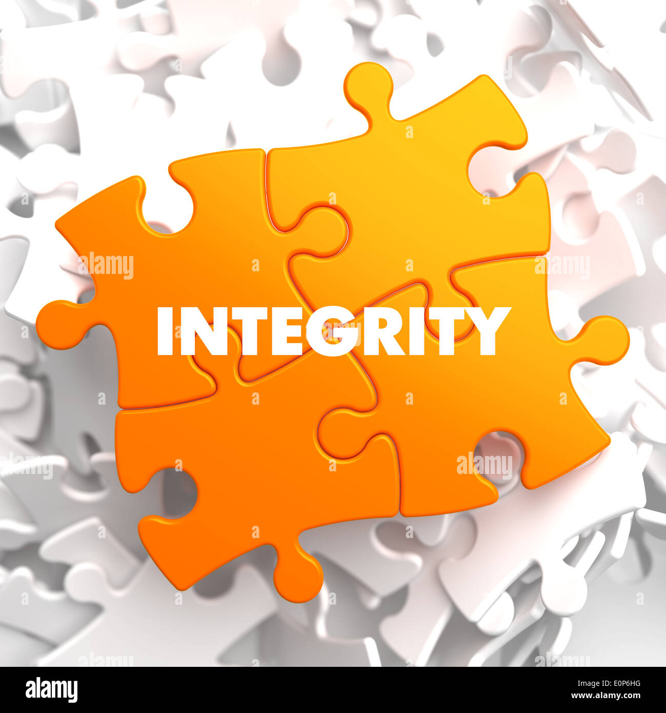 Integrity on Orange Puzzle. Stock Photo